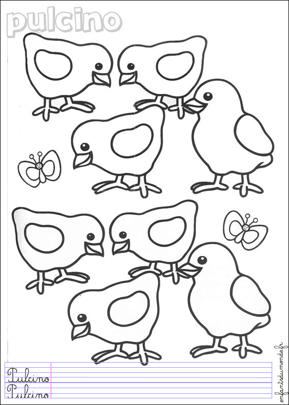 coloriage poussin 1